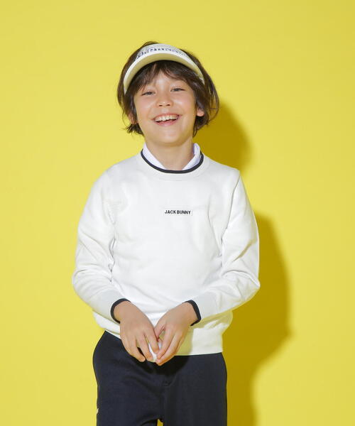 新品　ジャックバニー　ニット　セーター　クルーネック　ホワイト　サイズ6 防風裏地付きクルーネックニットプルオーバー | Jack Bunny