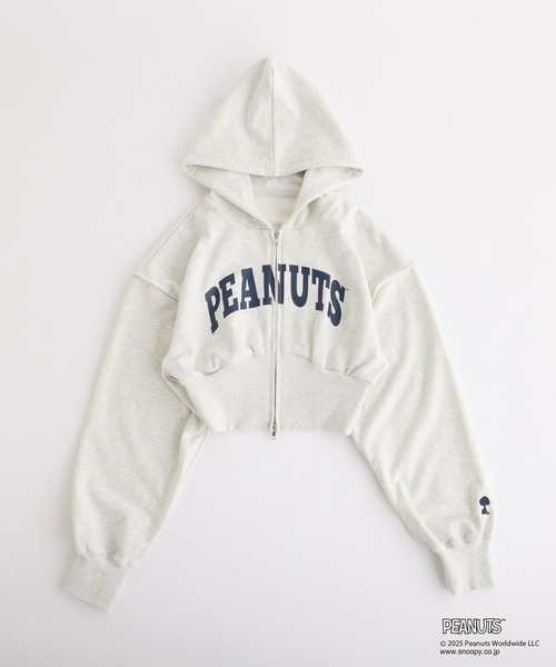 PEANUTSコラボ】セットアップ対応/スヌーピー刺繍入りパーカー