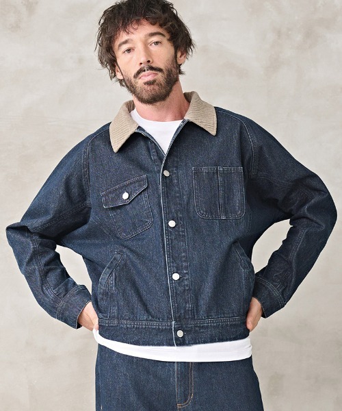 Kelen(ケレン)の「mj11183- WALDO DOLMAN SLEEVE DENIM デニムジャケット(KLM26HJK1120)(デニムジャケット・メンズ・インディゴブルー/ワンウォッシュ・38/40/42)」の4枚目の写真