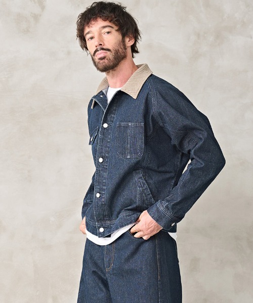 Kelen(ケレン)の「mj11183- WALDO DOLMAN SLEEVE DENIM デニムジャケット(KLM26HJK1120)(デニムジャケット・メンズ・インディゴブルー/ワンウォッシュ・38/40/42)」の5枚目の写真