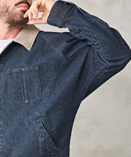 Kelen(ケレン)の「mj11183- WALDO DOLMAN SLEEVE DENIM デニムジャケット(KLM26HJK1120)(デニムジャケット・メンズ・インディゴブルー/ワンウォッシュ・38/40/42)」の11枚目の写真