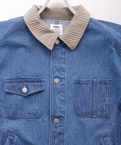 Kelen(ケレン)の「mj11183- WALDO DOLMAN SLEEVE DENIM デニムジャケット(KLM26HJK1120)(デニムジャケット・メンズ・インディゴブルー/ワンウォッシュ・38/40/42)」の21枚目の写真