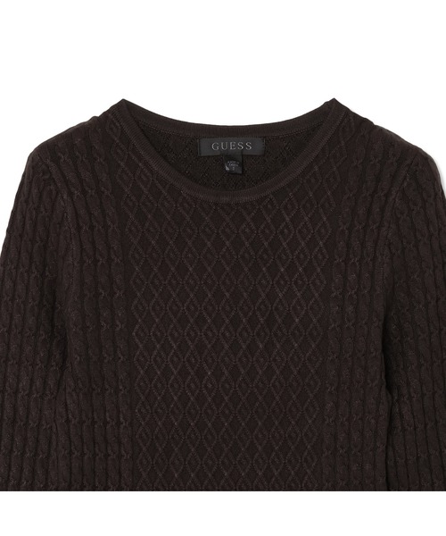 Guess（ゲス）の「Long Sleeves Crew Neck Cable Belted Hana Dress ワンピース  （ワンピース・レディース・ブラウン・SMALL/X-SMALL/MEDIUM/LARGE）」の7枚目の写真