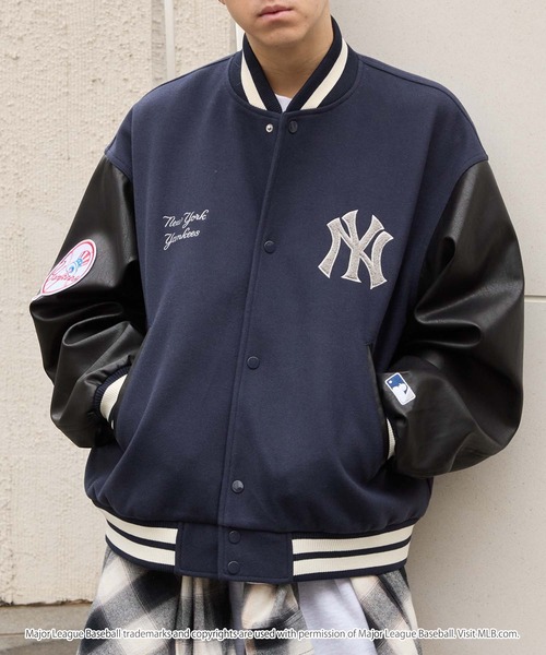 げ*ん様 MLB スタジャン　ブラック　野球　メジャーリーグベースボール　ジャケ FREAK'S STORE/MLB/メジャーリーグベースボール マルチデザイン 刺繍