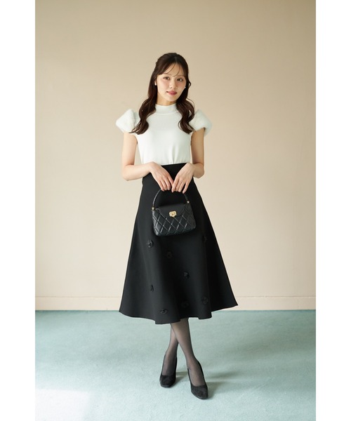 セール】【ZOZO限定】立体フラワー装飾ニットフレアスカート（スカート