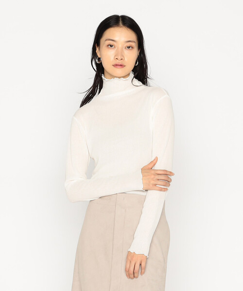 Gabardine K.T(ギャバジンケーティー)の「シアーテレコ スキントップス(Tシャツ/カットソー・レディース・オフホワイト/グレー/ブラック・9号)」の13枚目の写真