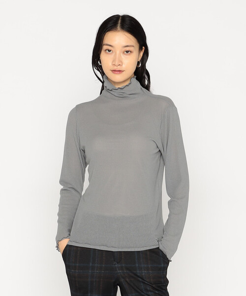 Gabardine K.T(ギャバジンケーティー)の「シアーテレコ スキントップス(Tシャツ/カットソー・レディース・オフホワイト/グレー/ブラック・9号)」の14枚目の写真