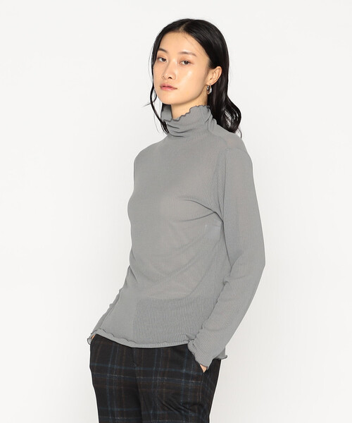 Gabardine K.T(ギャバジンケーティー)の「シアーテレコ スキントップス(Tシャツ/カットソー・レディース・オフホワイト/グレー/ブラック・9号)」の15枚目の写真