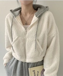 ショート ジップアップ パーカー