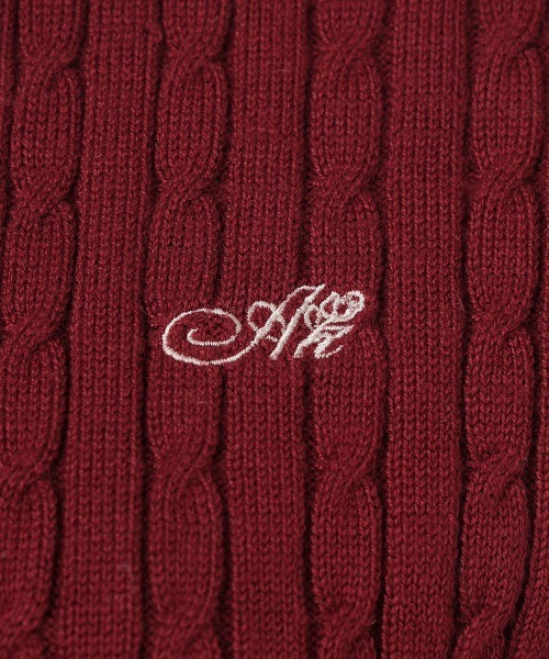an another angelus（アンアナザーアンジェラス）の「エンブレム釦配色ラインニットポロ/fint フィント（ニット/セーター・レディース・ボルドー/ブラック・FREE）」の11枚目の写真