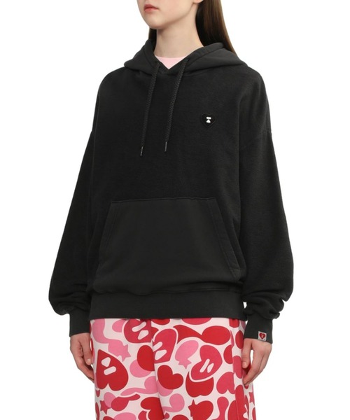 A BATHING APE(アベイシングエイプ)の「HOODED SWEAT SHIRT #2(パーカー・レディース・ブラック/オリーブ・FREE)」の5枚目の写真