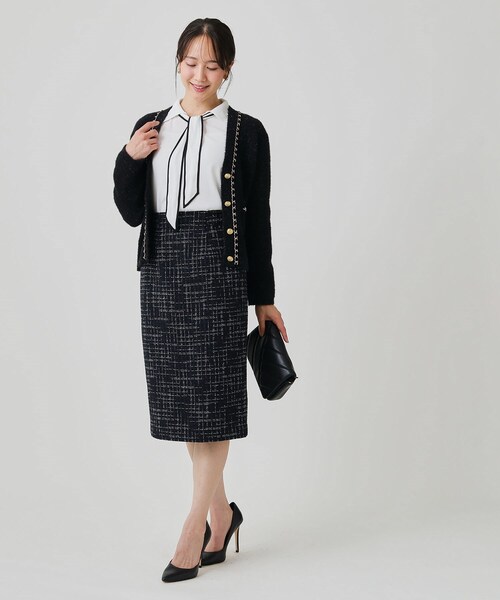 COUP DE CHANCE（クードシャンス）の「【日本製】ツイードタイトスカート（スカート・レディース・ネイビー系3/ホワイト系4・40/38/36/34）」の8枚目の写真