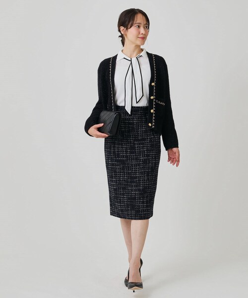 COUP DE CHANCE（クードシャンス）の「【日本製】ツイードタイトスカート（スカート・レディース・ネイビー系3/ホワイト系4・40/38/36/34）」の9枚目の写真