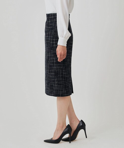 COUP DE CHANCE（クードシャンス）の「【日本製】ツイードタイトスカート（スカート・レディース・ネイビー系3/ホワイト系4・40/38/36/34）」の12枚目の写真