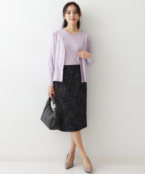 COUP DE CHANCE（クードシャンス）の「【日本製】ツイードタイトスカート（スカート・レディース・ネイビー系3/ホワイト系4・40/38/36/34）」の19枚目の写真