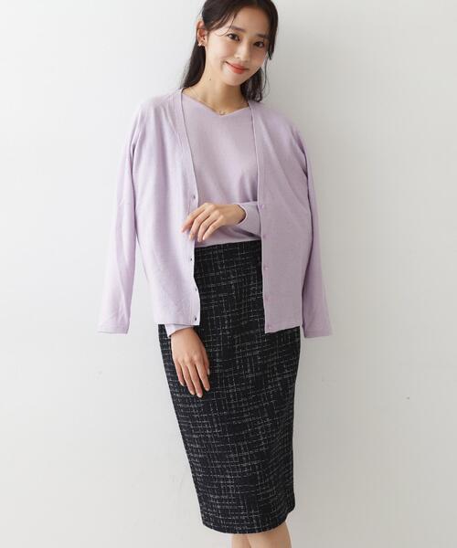 COUP DE CHANCE（クードシャンス）の「【日本製】ツイードタイトスカート（スカート・レディース・ネイビー系3/ホワイト系4・40/38/36/34）」の21枚目の写真