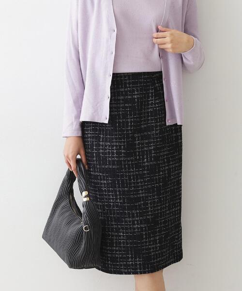 COUP DE CHANCE（クードシャンス）の「【日本製】ツイードタイトスカート（スカート・レディース・ネイビー系3/ホワイト系4・40/38/36/34）」の22枚目の写真