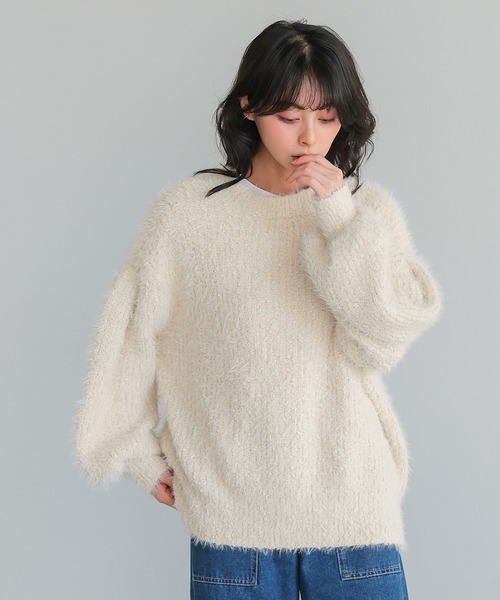 itto...(イット)の「シャギーニットカーディガン(ニット/セーター・レディース・レッド/グレイッシュベージュ/キナリ/ネイビー/グリーン・M)」の11枚目の写真