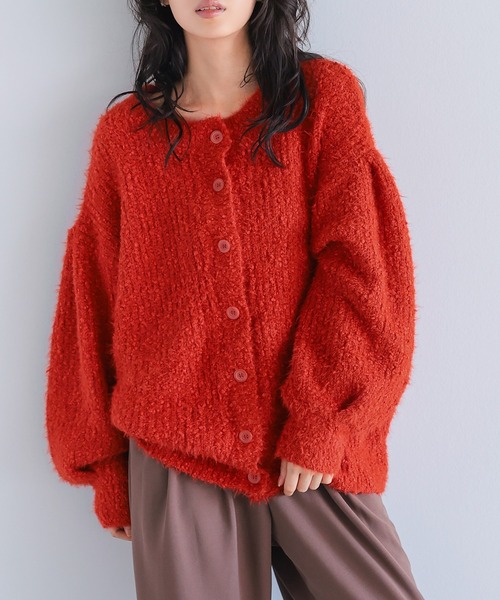 itto...(イット)の「シャギーニットカーディガン(ニット/セーター・レディース・レッド/グレイッシュベージュ/キナリ/ネイビー/グリーン・M)」の16枚目の写真