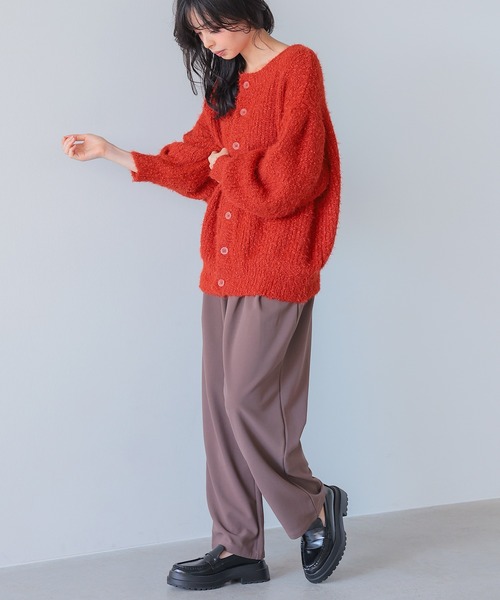 itto...(イット)の「シャギーニットカーディガン(ニット/セーター・レディース・レッド/グレイッシュベージュ/キナリ/ネイビー/グリーン・M)」の18枚目の写真