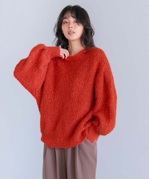 itto...(イット)の「シャギーニットカーディガン(ニット/セーター・レディース・レッド/グレイッシュベージュ/キナリ/ネイビー/グリーン・M)」の19枚目の写真