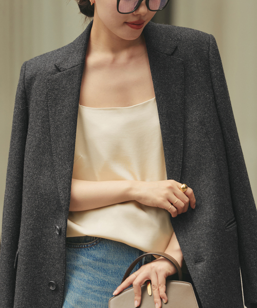 plage（プラージュ）の「double satin キャミソール（キャミソール・レディース・アイボリー/モカ・FREE）」の8枚目の写真