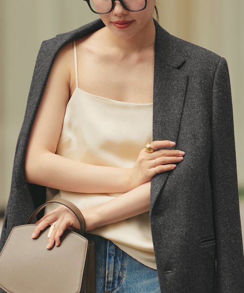 plage（プラージュ）の「double satin キャミソール（キャミソール・レディース・アイボリー/モカ・FREE）」の9枚目の写真