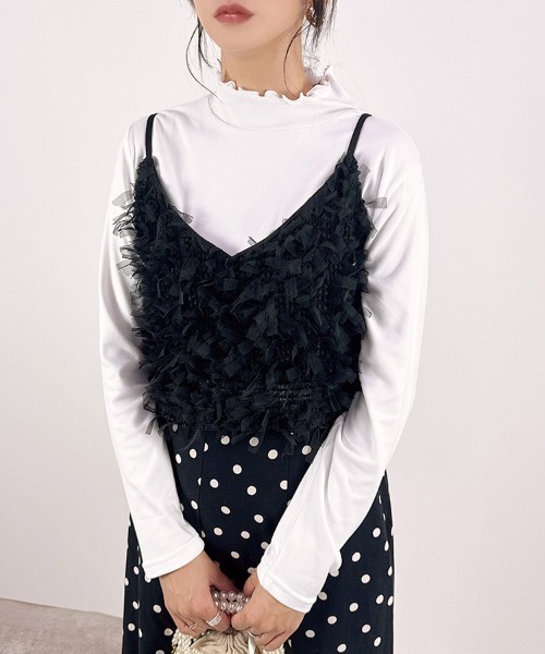CLOTHY(クロシィ)の「【大人の可愛げをプラスする、起毛メロウトップス。】やみつきタッチ極暖起毛ハイネックインナー(Tシャツ/カットソー・レディース・ピンク/ダークグレー/モカ/ブラック系/ブルー系/チャコールグレー/オフホワイト/グレー系/ホワイト系/ブラウン系/サックスブルー/ブラック・MEDIUM/LARGE/X-LARGE)」の1枚目の写真