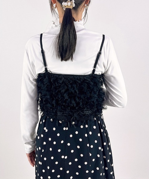 CLOTHY(クロシィ)の「【大人の可愛げをプラスする、起毛メロウトップス。】やみつきタッチ極暖起毛ハイネックインナー(Tシャツ/カットソー・レディース・ピンク/ダークグレー/モカ/ブラック系/ブルー系/チャコールグレー/オフホワイト/グレー系/ホワイト系/ブラウン系/サックスブルー/ブラック・MEDIUM/LARGE/X-LARGE)」の16枚目の写真