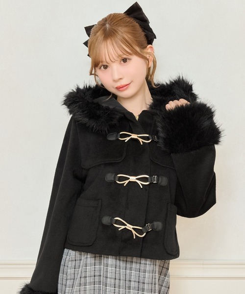 apres jour（アプレジュール）の「ショートダッフルコート（ダッフルコート・レディース・アイボリー/ブラック/ブラック系その他・フリー/X-LARGE）」の3枚目の写真