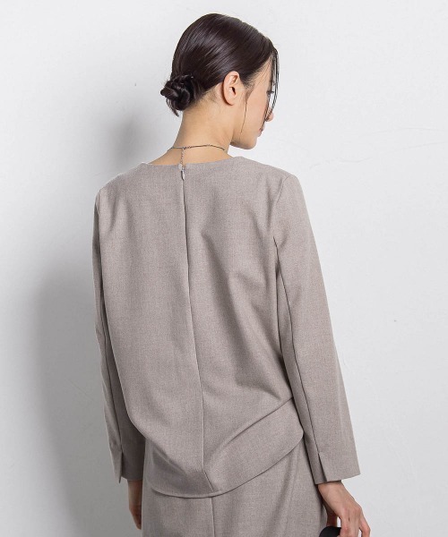 LAUTREAMONT(ロートレアモン)の「両面起毛キーネックブラウス(シャツ/ブラウス・レディース・ブラウン系その他/ブラック/ベージュ/オフホワイト/ブラウン/ダークグレー・9号)」の18枚目の写真