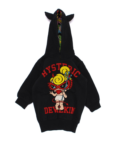 HYSTERIC MINI（ヒステリックミニ）の「BOMB POP ! 総柄ツノ付パーカー 