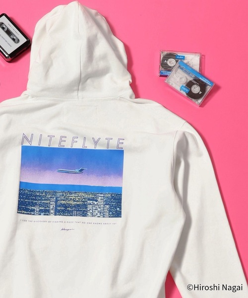 GLOBAL WORK（グローバルワーク）の「永井博コラボ/スウェットパーカー/602835（Tシャツ/カットソー・メンズ・その他1/その他2/ブラック/グレー系その他6・SMALL/LARGE/MEDIUM）」の9枚目の写真