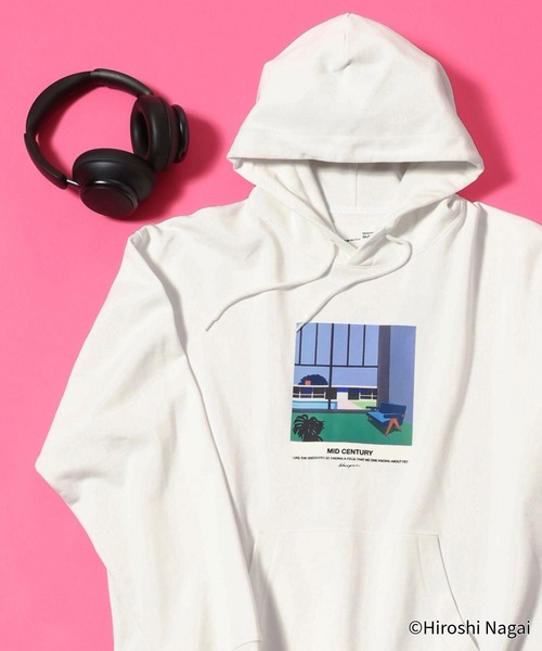 GLOBAL WORK（グローバルワーク）の「永井博コラボ/スウェットパーカー/602835（Tシャツ/カットソー・メンズ・その他1/その他2/ブラック/グレー系その他6・SMALL/LARGE/MEDIUM）」の10枚目の写真