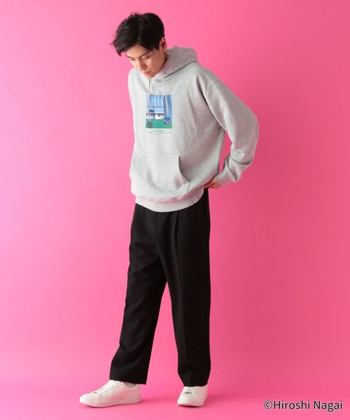 GLOBAL WORK（グローバルワーク）の「永井博コラボ/スウェットパーカー/602835（Tシャツ/カットソー・メンズ・その他1/その他2/ブラック/グレー系その他6・SMALL/LARGE/MEDIUM）」の15枚目の写真