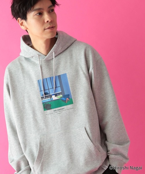 GLOBAL WORK（グローバルワーク）の「永井博コラボ/スウェットパーカー/602835（Tシャツ/カットソー・メンズ・その他1/その他2/ブラック/グレー系その他6・SMALL/LARGE/MEDIUM）」の18枚目の写真