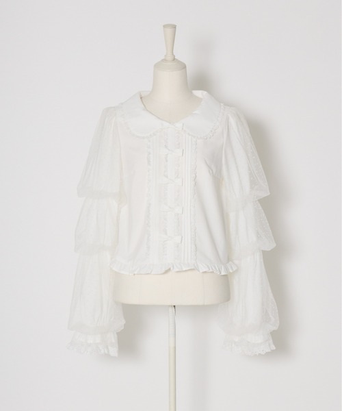 mellfy memory（メルフィーメモリー）の「Whip sleeve Ribbon Blouse 