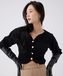 Heart neck ウールカシミヤカーディガン