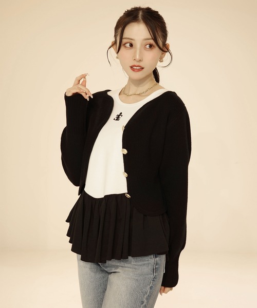 エイミーイストワールカーディガン未使用 EIMY ISTOIRE（エイミーイストワール） カーディガン Heartボタン