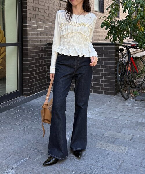 CAPRICIEUX LE'MAGE（カプリシューレマージュ）の「【体感＋4℃】ベアシャーリング裏起毛トップス（Tシャツ/カットソー・レディース・ブラック/アイボリー/グレー・FREE）」の6枚目の写真