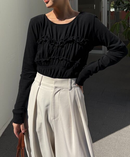 体感＋4℃】ベアシャーリング裏起毛トップス（Tシャツ/カットソー