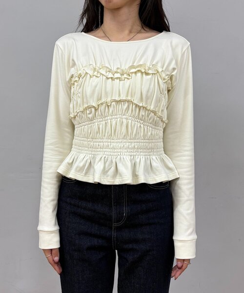 CAPRICIEUX LE'MAGE（カプリシューレマージュ）の「【体感＋4℃】ベアシャーリング裏起毛トップス（Tシャツ/カットソー・レディース・ブラック/アイボリー/グレー・FREE）」の21枚目の写真