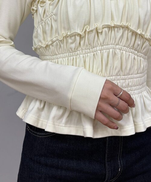 体感＋4℃】ベアシャーリング裏起毛トップス（Tシャツ/カットソー