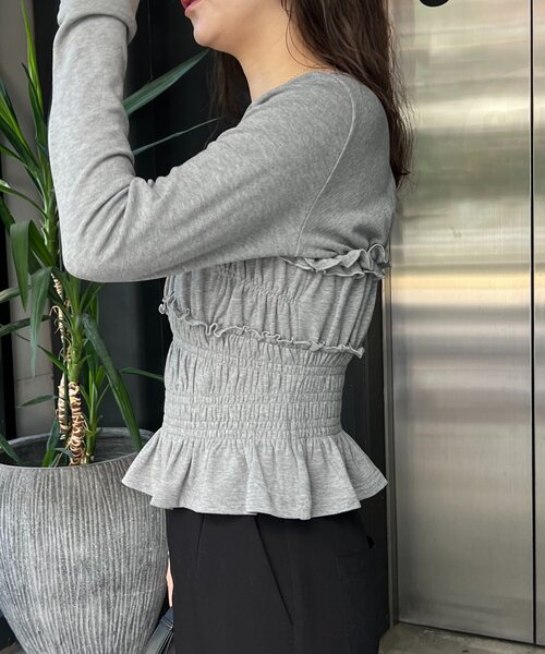 CAPRICIEUX LE'MAGE（カプリシューレマージュ）の「【体感＋4℃】ベアシャーリング裏起毛トップス（Tシャツ/カットソー・レディース・ブラック/アイボリー/グレー・FREE）」の18枚目の写真