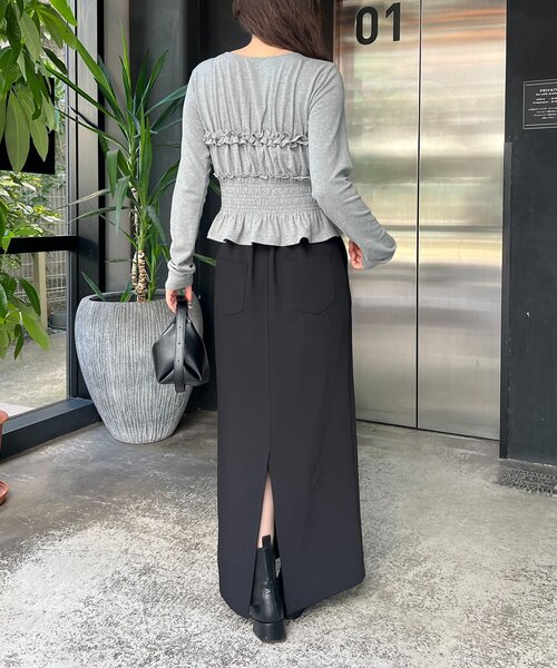 CAPRICIEUX LE'MAGE（カプリシューレマージュ）の「【体感＋4℃】ベアシャーリング裏起毛トップス（Tシャツ/カットソー・レディース・ブラック/アイボリー/グレー・FREE）」の9枚目の写真