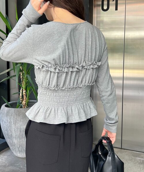 CAPRICIEUX LE'MAGE（カプリシューレマージュ）の「【体感＋4℃】ベアシャーリング裏起毛トップス（Tシャツ/カットソー・レディース・ブラック/アイボリー/グレー・FREE）」の11枚目の写真