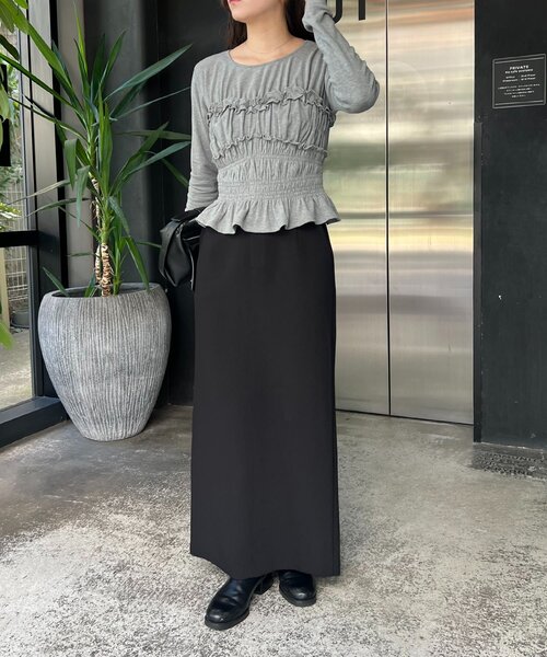 体感＋4℃】ベアシャーリング裏起毛トップス（Tシャツ/カットソー