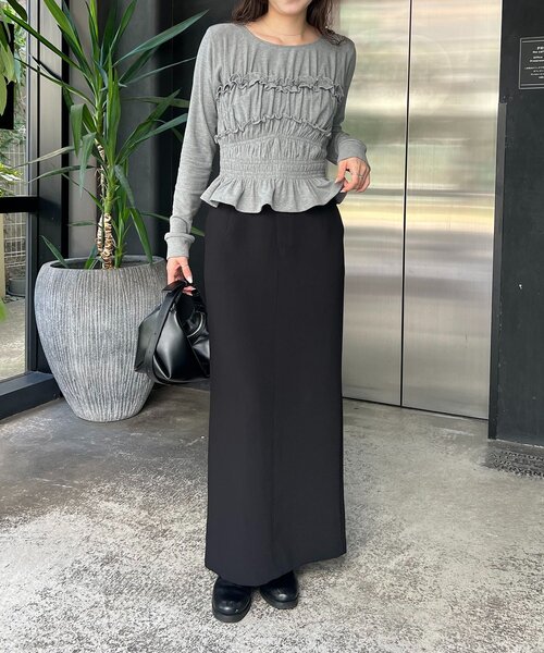 CAPRICIEUX LE'MAGE（カプリシューレマージュ）の「【体感＋4℃】ベアシャーリング裏起毛トップス（Tシャツ/カットソー・レディース・ブラック/アイボリー/グレー・FREE）」の13枚目の写真