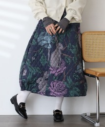 スカート（ブルー・ネイビー/青色系・キルティング）ファッション通販