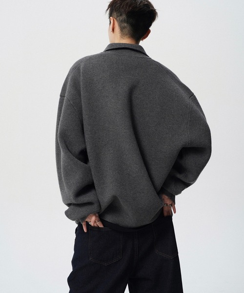 WESTBOY(ウエストボーイ)の「ルーズシルエット ポロネックセーター WO25W4TP03【WB ORIGINALS】【2025AW】(ニット/セーター・メンズ・ホワイト/グレー・XL/M/L)」の7枚目の写真